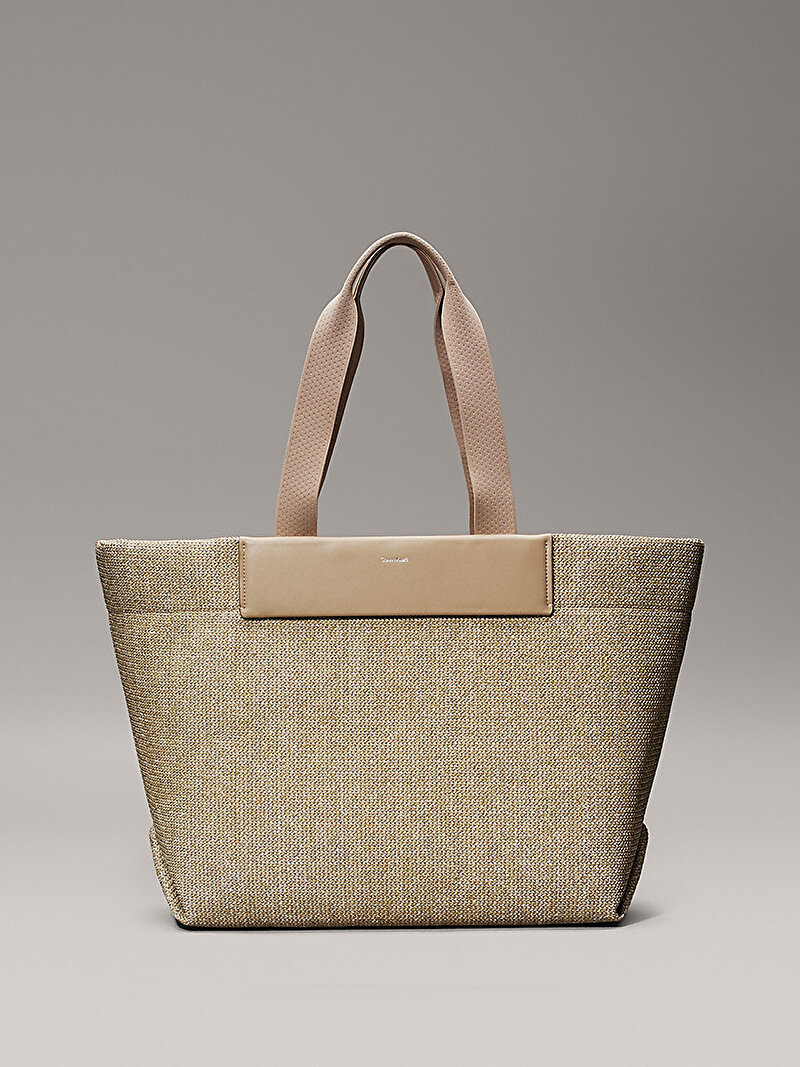 Calvin Klein Bej Renkli Kadın CK Raffia Large Tote Çanta