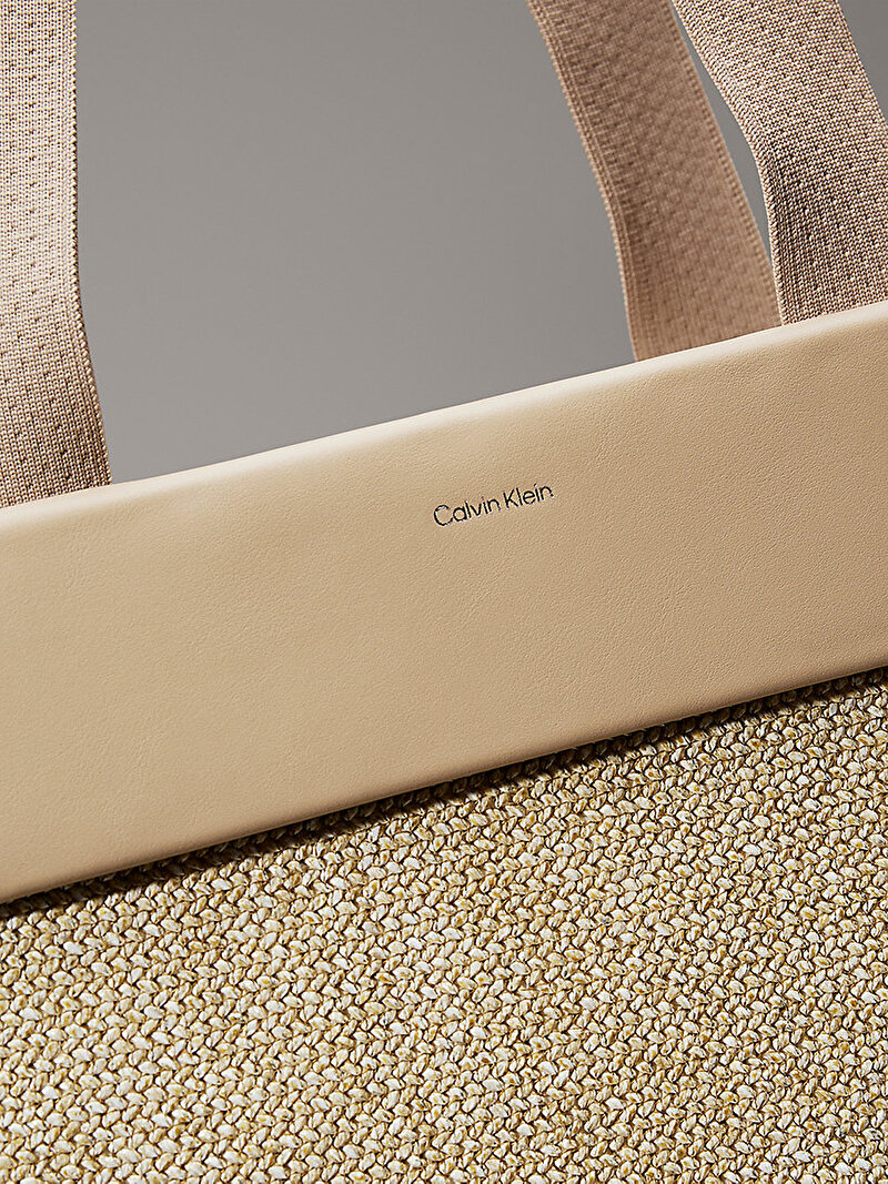 Calvin Klein Bej Renkli Kadın CK Raffia Large Tote Çanta