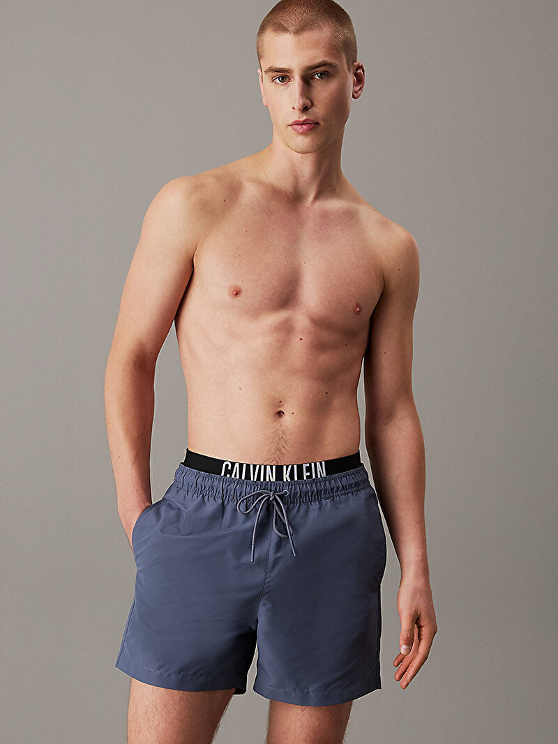 Calvin Klein Gri Renkli Erkek Medium Double Deniz Şortu