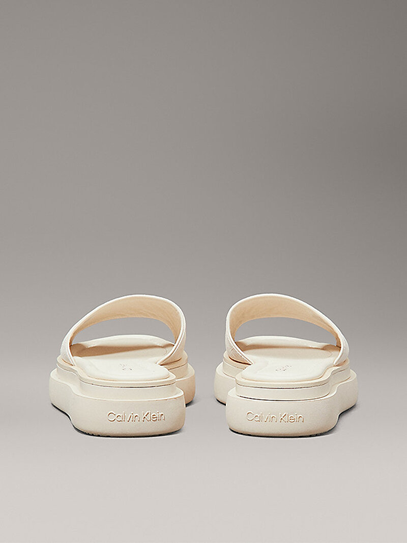 Calvin Klein Beyaz Renkli Kadın Flatform Terlik
