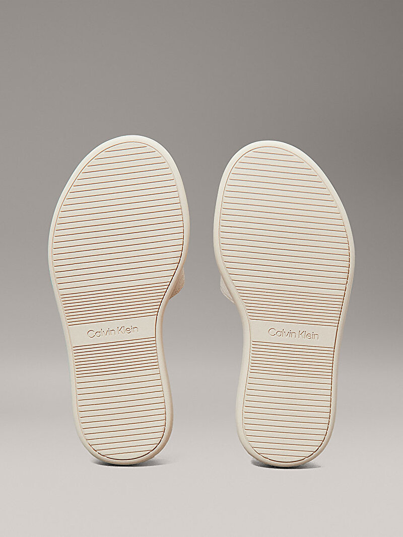 Calvin Klein Beyaz Renkli Kadın Flatform Terlik