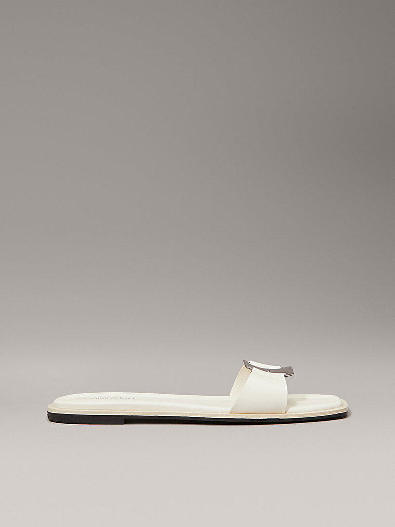 Calvin Klein Beyaz Renkli Kadın Flat Terlik