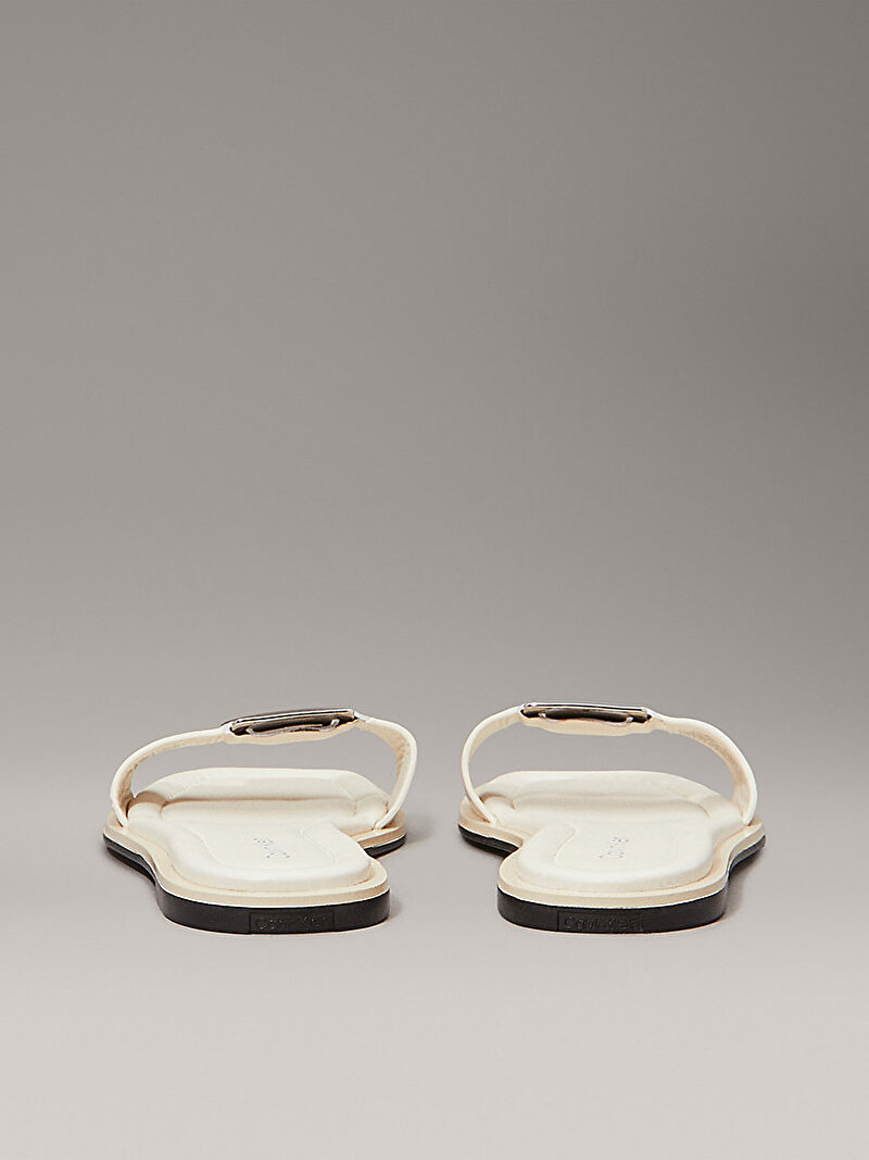 Calvin Klein Beyaz Renkli Kadın Flat Terlik