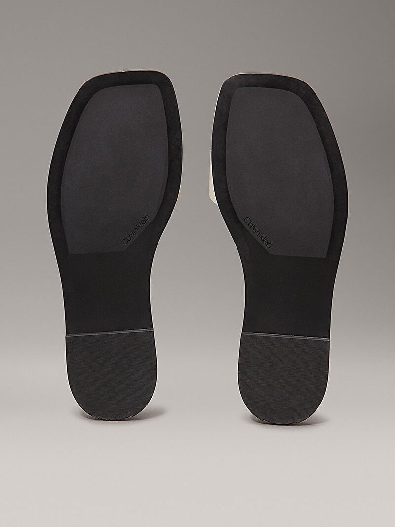 Calvin Klein Beyaz Renkli Kadın Flat Terlik