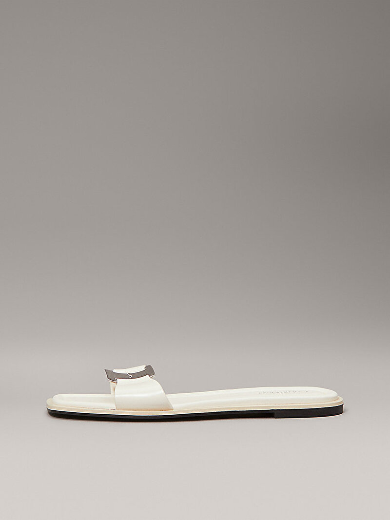 Calvin Klein Beyaz Renkli Kadın Flat Terlik