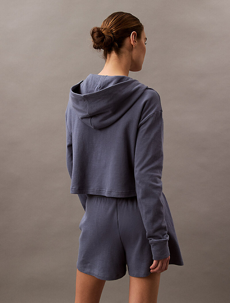 Calvin Klein Gri Renkli Kadın Full Zip Hoodie