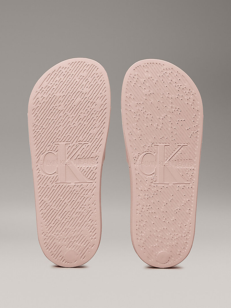 Calvin Klein Pembe Renkli Kadın Monogrom Plaj Terliği