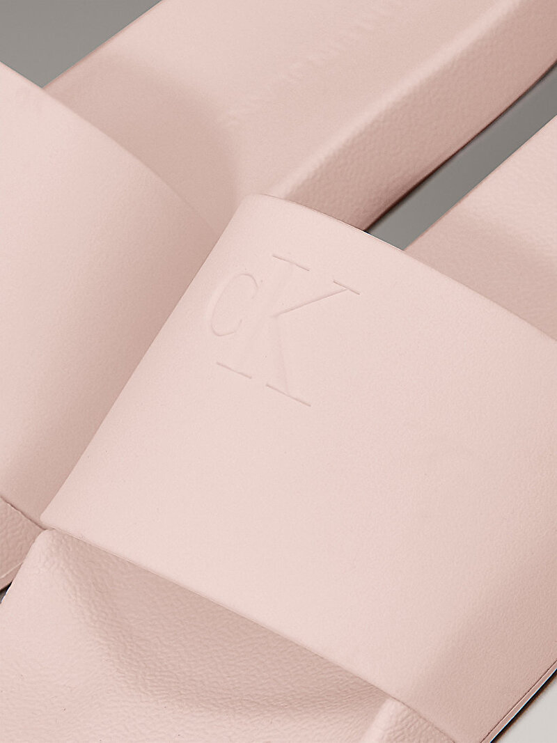 Calvin Klein Pembe Renkli Kadın Monogrom Plaj Terliği