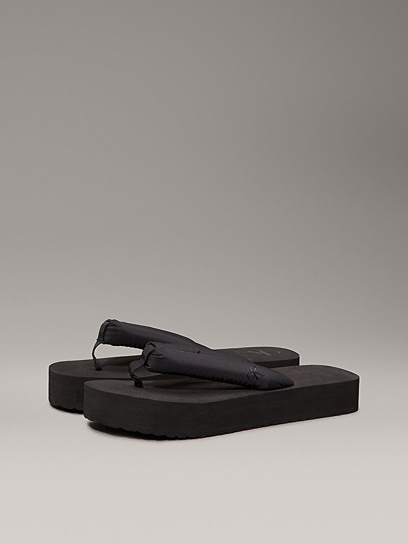 Calvin Klein Siyah Renkli Kadın Flatform Plaj Terliği