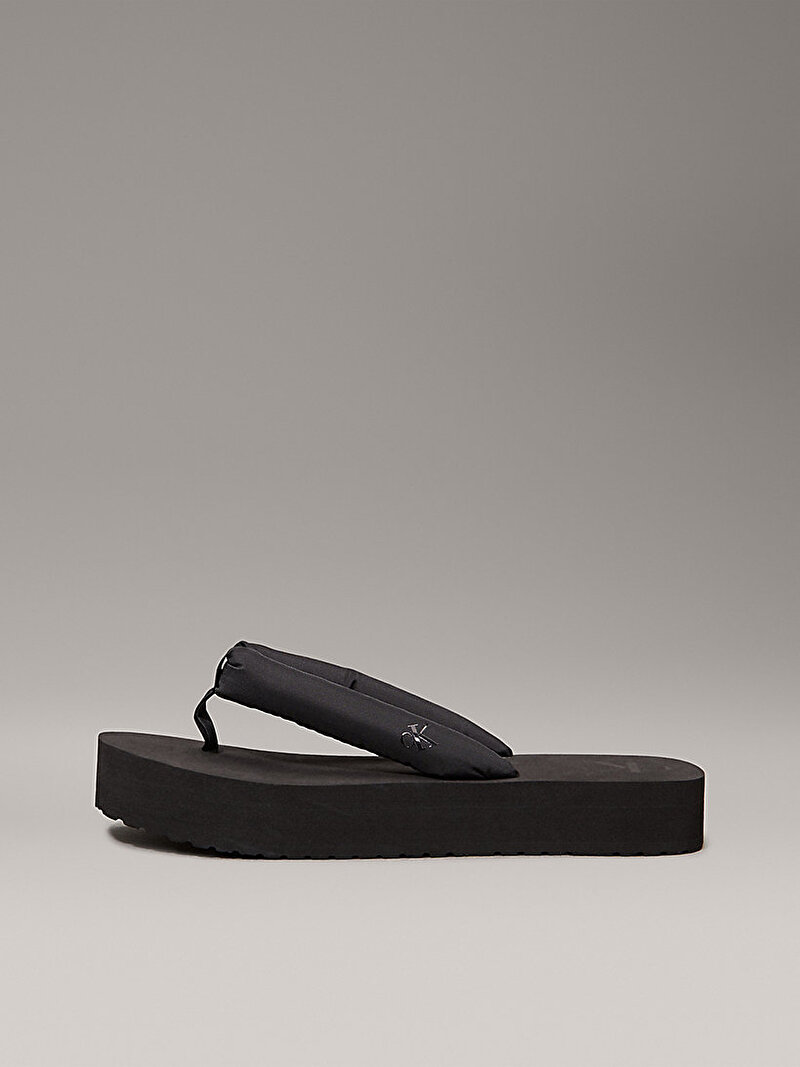 Calvin Klein Siyah Renkli Kadın Flatform Plaj Terliği