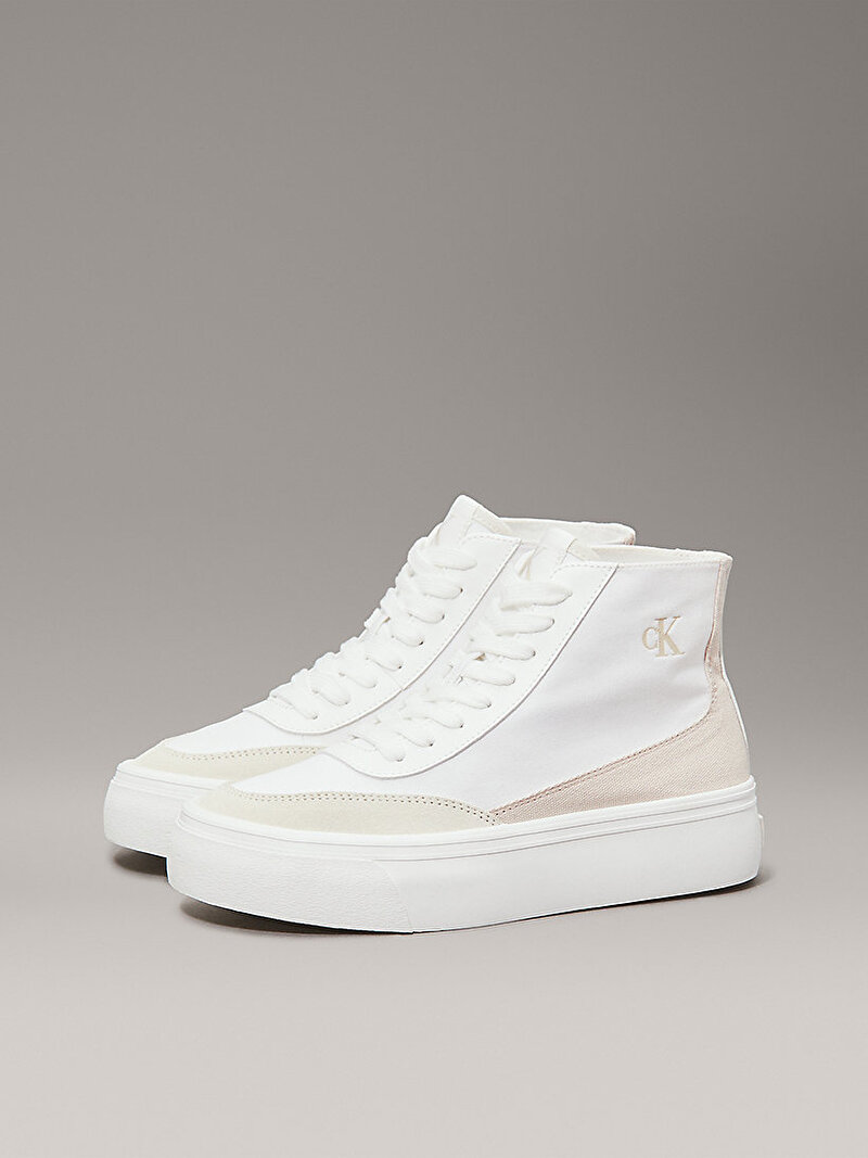 Calvin Klein Beyaz Renkli Kadın Vulcanic Flatform High Sneaker