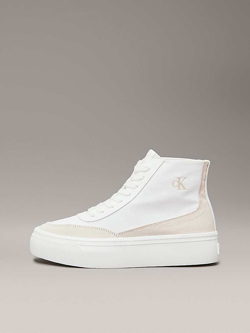 Calvin Klein Beyaz Renkli Kadın Vulcanic Flatform High Sneaker