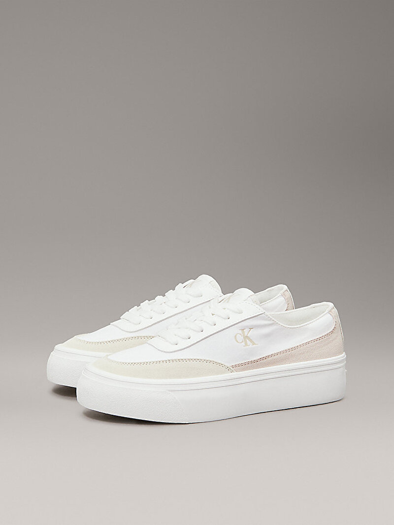 Calvin Klein Beyaz Renkli Kadın Vulcanic Flatform Low Sneaker