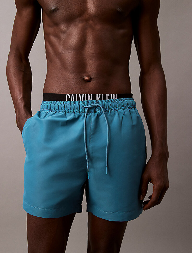 Calvin Klein Mavi Renkli Erkek Medium Double Deniz Şortu