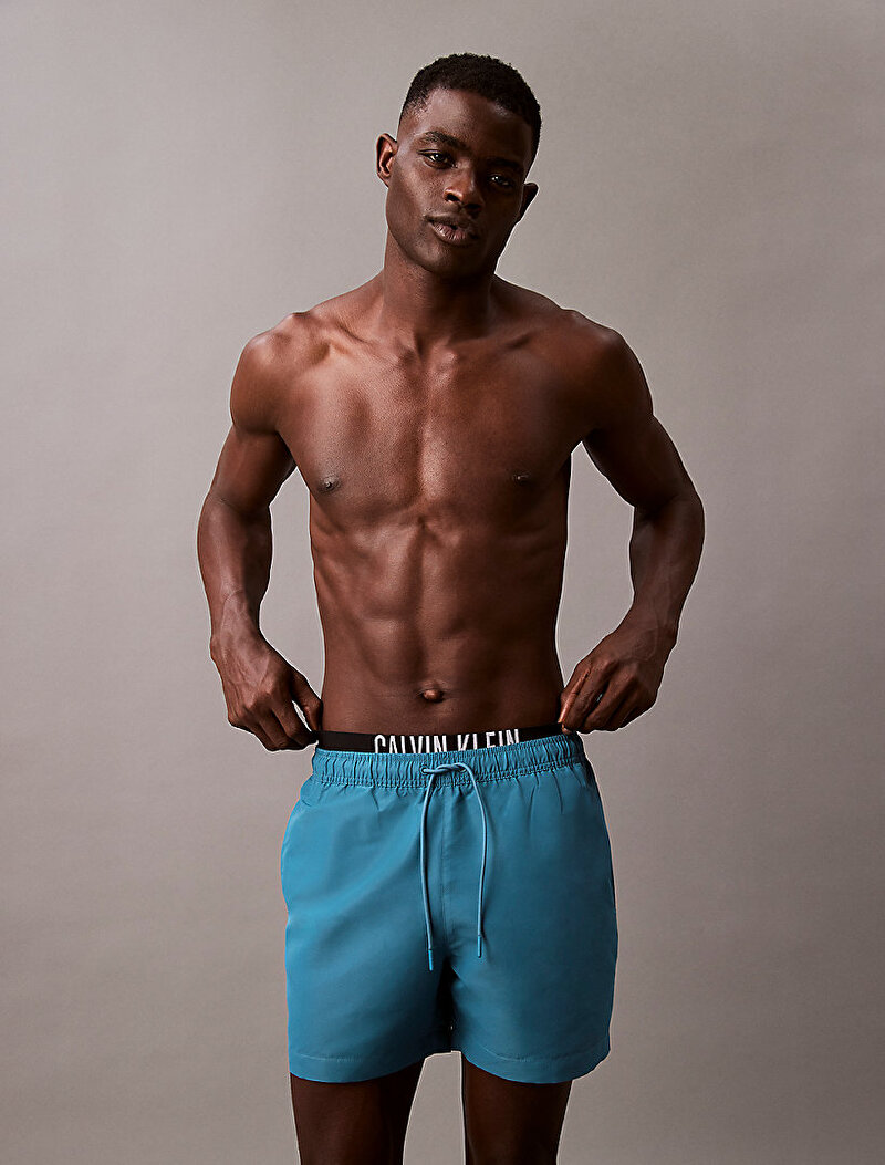 Calvin Klein Mavi Renkli Erkek Medium Double Deniz Şortu