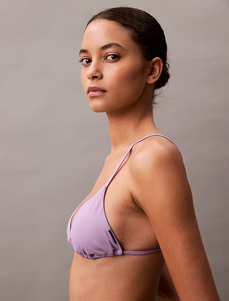 Calvin Klein Mor Renkli Kadın Non Fixed Triangle Bikini Üstü
