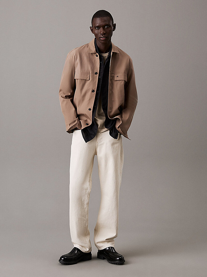 Calvin Klein Siyah Renkli Erkek Linen Cotton Regular Gömlek