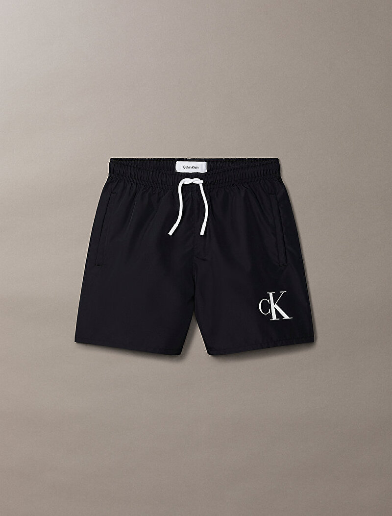 Calvin Klein Siyah Renkli Erkek Çocuk Medium Drawstring Deniz Şortu