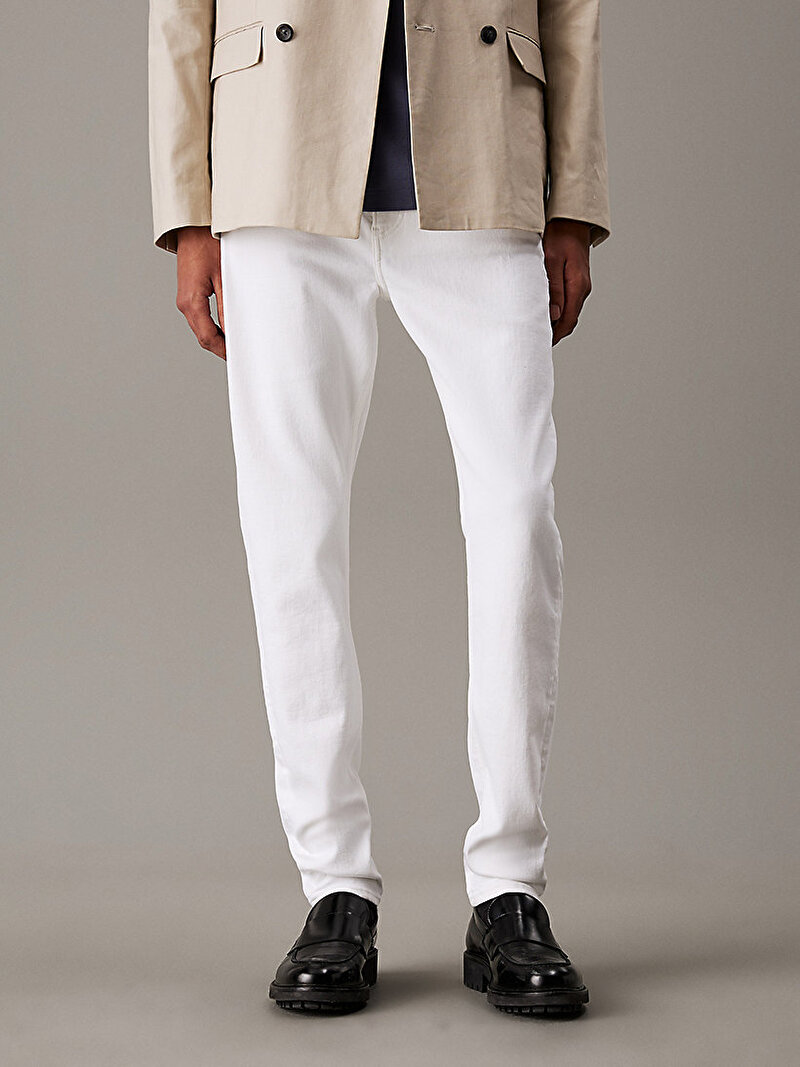Calvin Klein Beyaz Renkli Erkek Slim Taper Jean Pantolon
