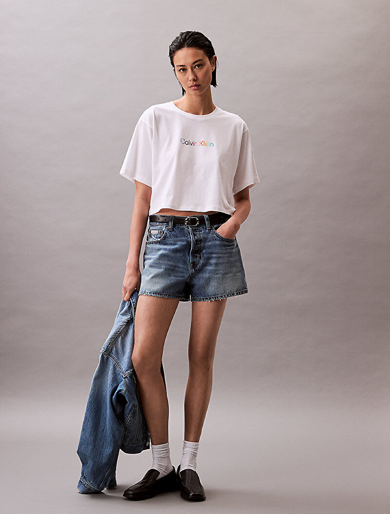 Kadın Cotton Boxy Crop Sweatshirt