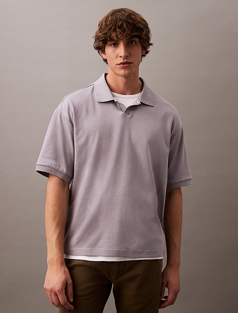 Calvin Klein Mor Renkli Erkek Drop Polo T-shirt