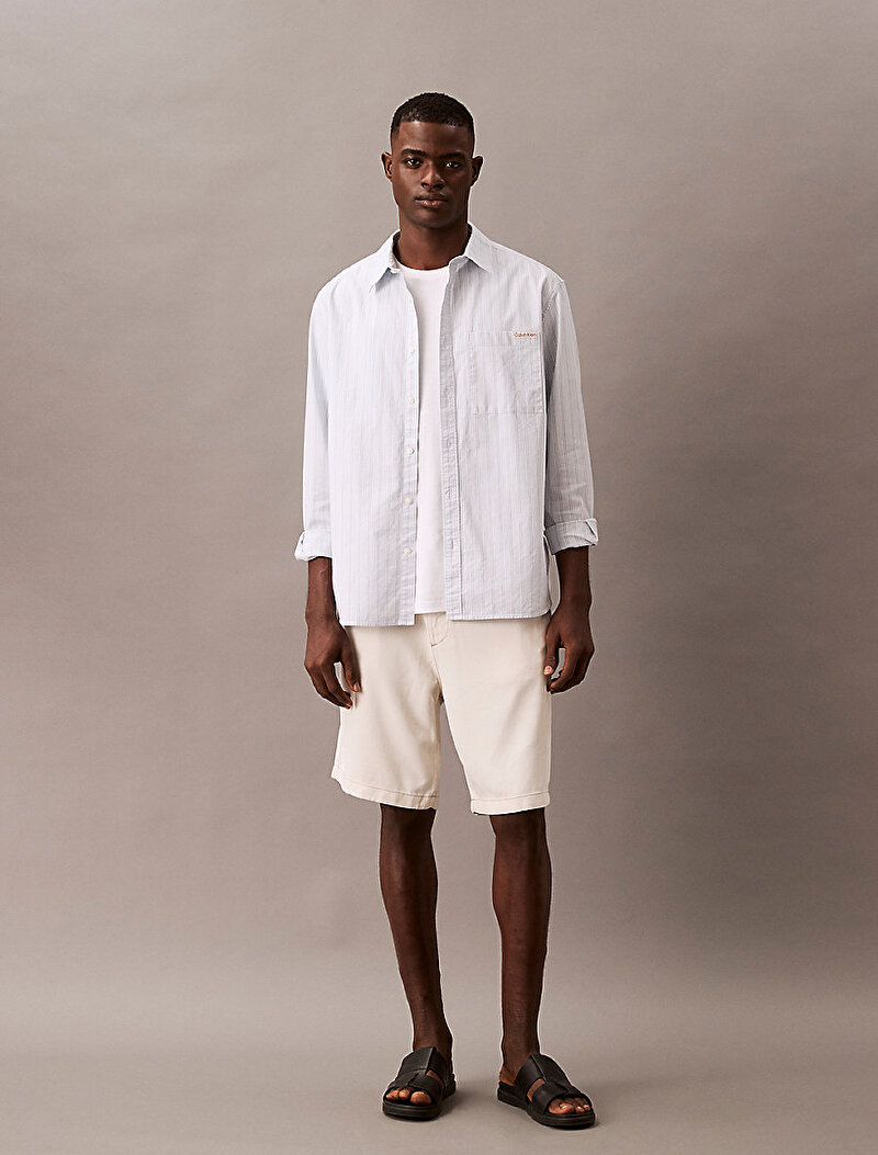 Calvin Klein Bej Renkli Erkek 90s Straight Overdye Şort