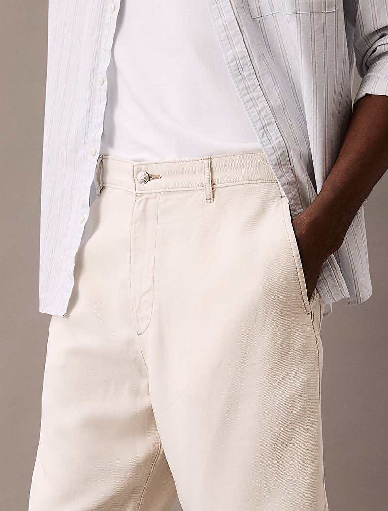 Calvin Klein Bej Renkli Erkek 90s Straight Overdye Şort
