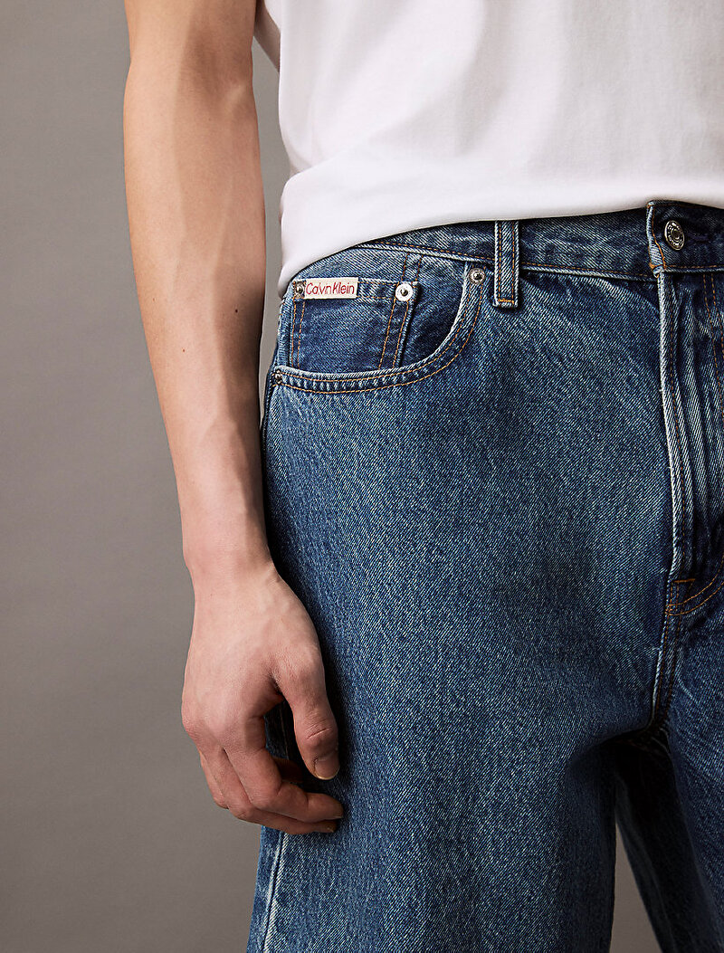 Calvin Klein Lacivert Renkli Erkek 90S Mid Blue Stone Şort