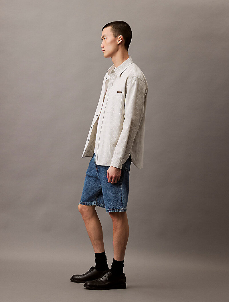 Calvin Klein Lacivert Renkli Erkek 90S Mid Blue Stone Şort