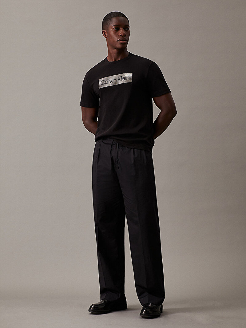 Calvin Klein Siyah Renkli Erkek Textured Embroidery T-shirt