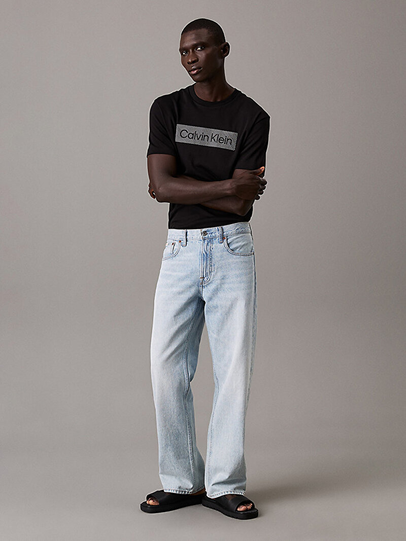 Calvin Klein Siyah Renkli Erkek Textured Embroidery T-shirt