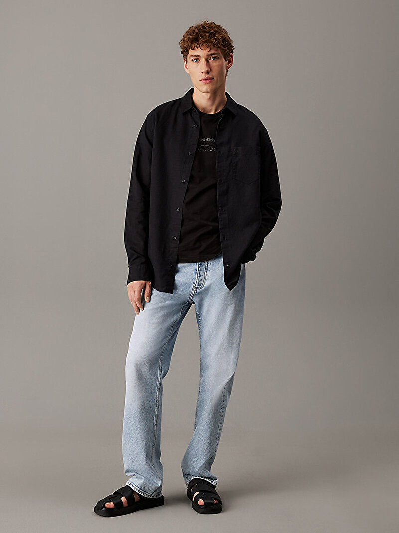 Calvin Klein Siyah Renkli Erkek Raised Editorial T-shirt