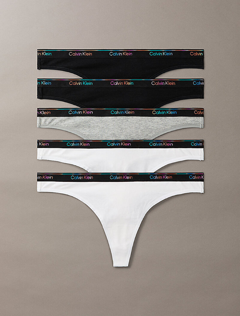 Calvin Klein Çok renkli Renkli Kadın 5'li Paket Tanga Seti