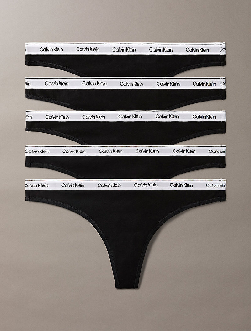 Calvin Klein Siyah Renkli Kadın 5'li Paket Tanga Seti