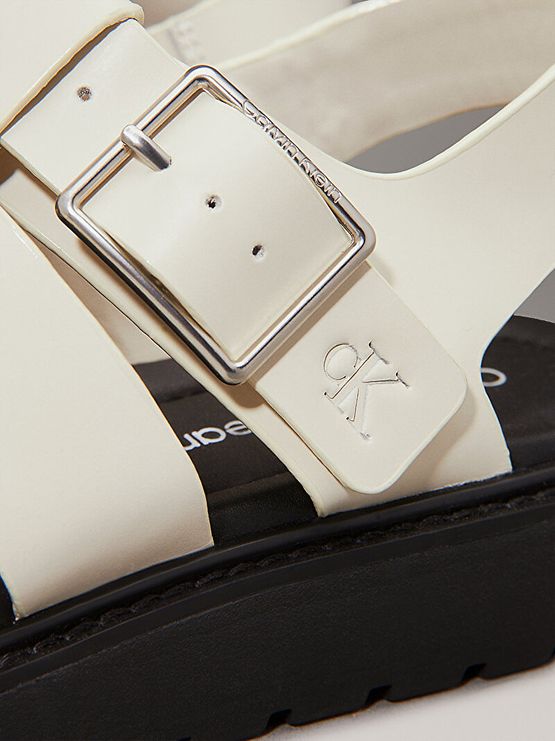 Calvin Klein Beyaz Renkli Kadın Molded Fisher Sandalet