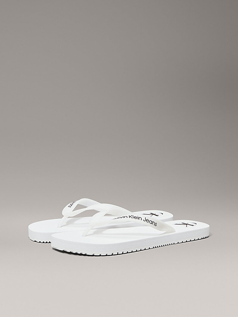 Calvin Klein Beyaz Renkli Erkek Plaj Terliği