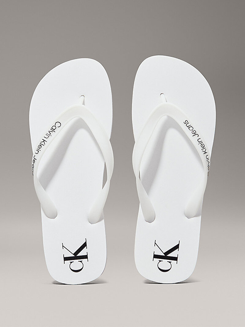Calvin Klein Beyaz Renkli Erkek Plaj Terliği