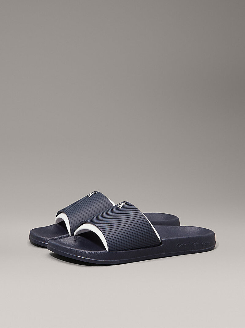 Calvin Klein Lacivert Renkli Erkek Slide Rubber Neopren Terlik