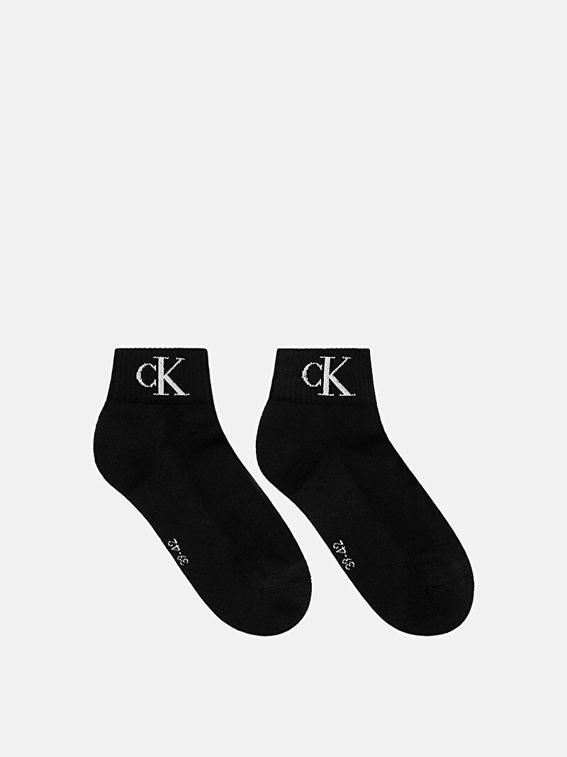Calvin Klein Siyah Renkli Erkek 2'li Paket Quarter Çorap