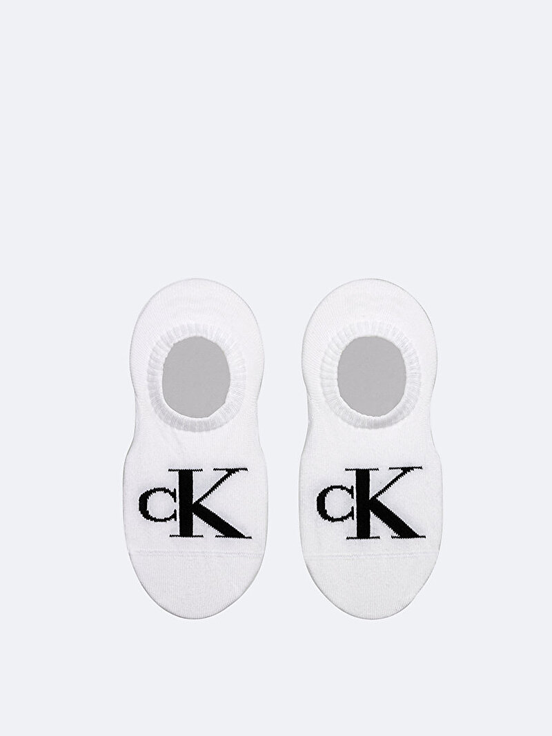 Calvin Klein Beyaz Renkli Kadın Footie Çorap