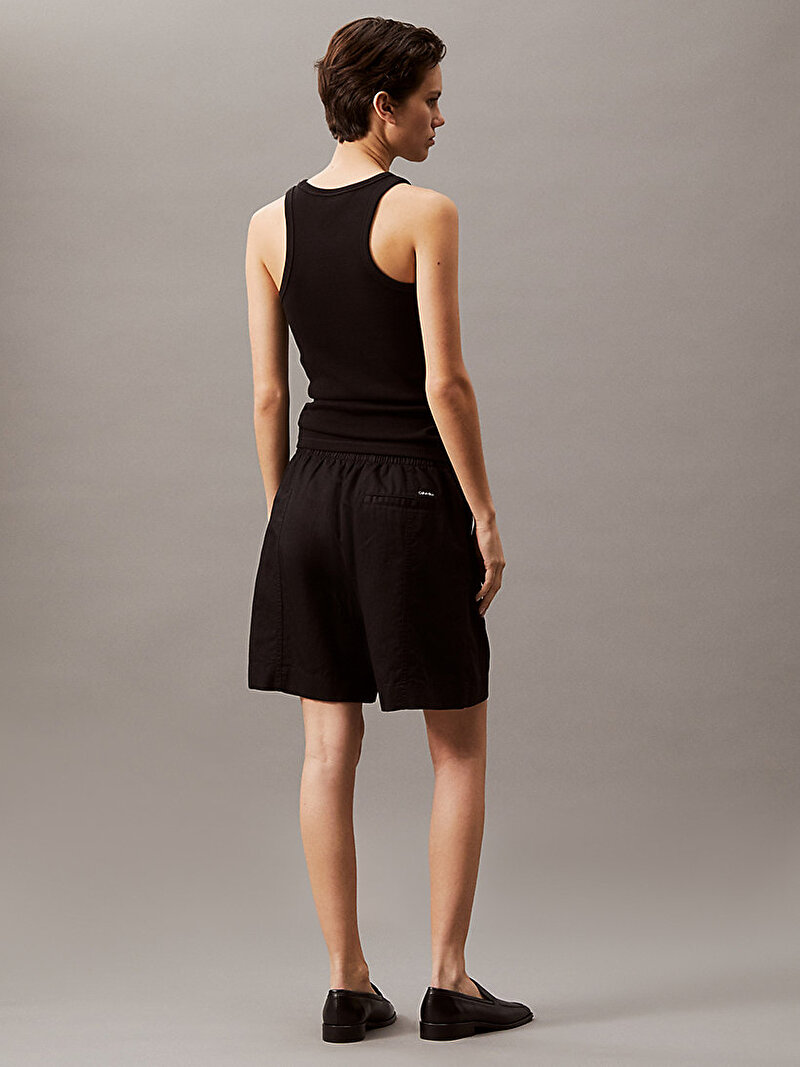 Calvin Klein Siyah Renkli Kadın Soft Linen Şort