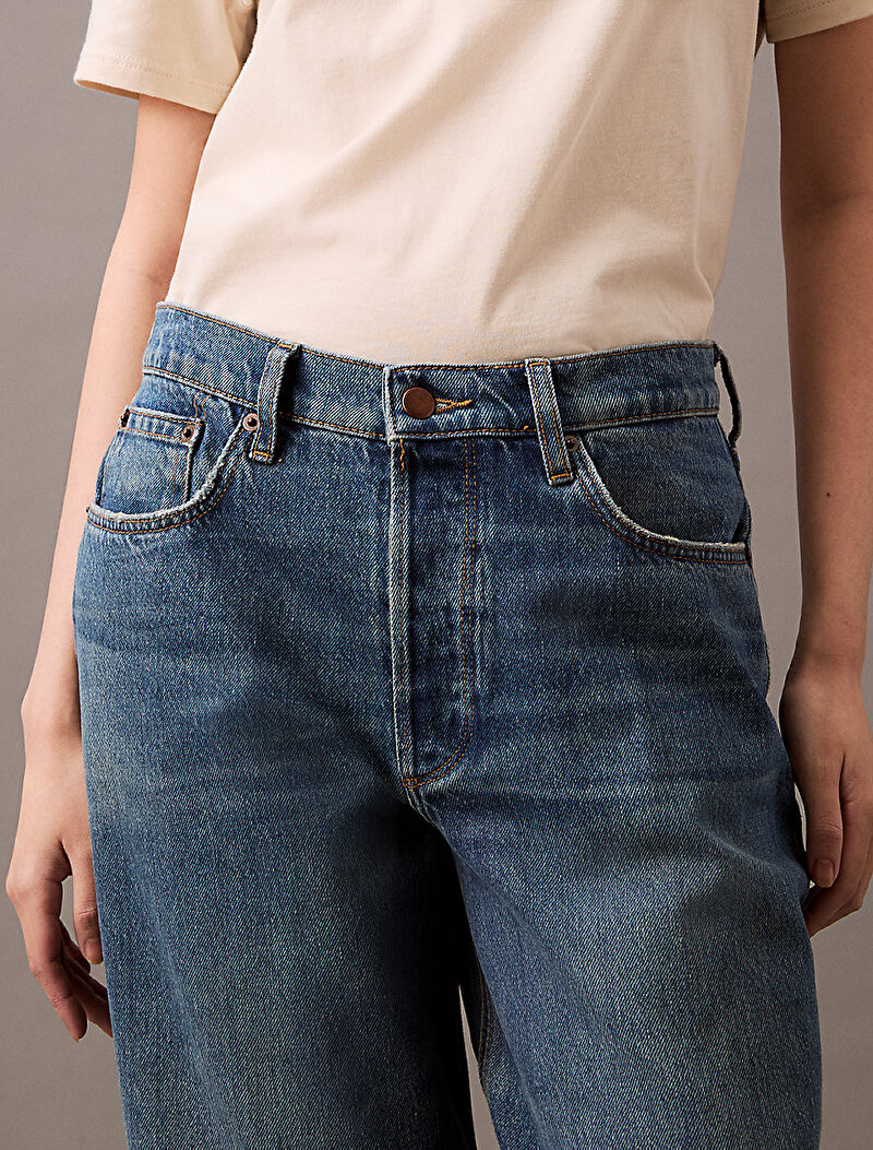 Calvin Klein Lacivert Renkli Kadın 90s Loose Vintage Jean Pantolon