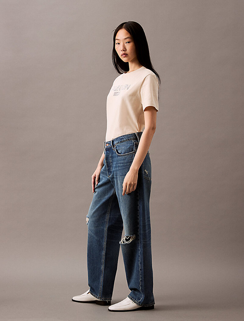 Calvin Klein Lacivert Renkli Kadın 90s Loose Vintage Jean Pantolon