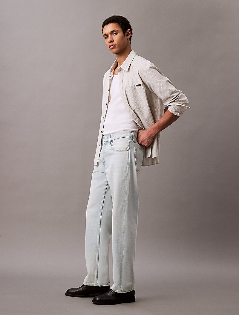 Calvin Klein Mavi Renkli Erkek 90s Straight Jean Pantolon