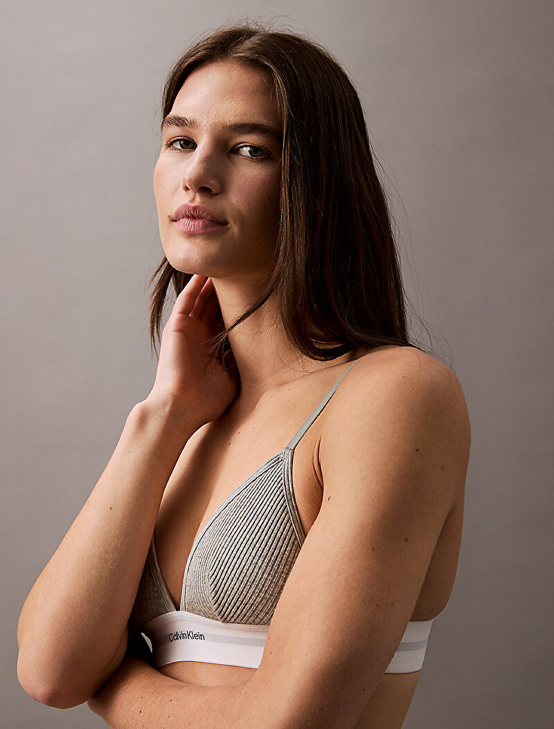 Calvin Klein Gri Renkli Kadın Unlined Üçgen Sütyen