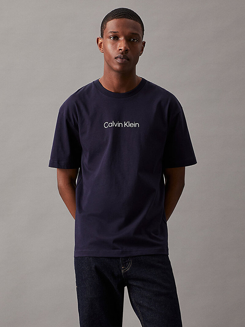 Calvin Klein Lacivert Renkli Erkek Herp Logo Comfort T-shirt