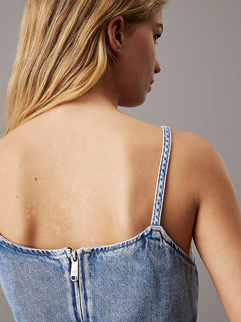 Calvin Klein Mavi Renkli Kadın Iconic Denim Mini Elbise