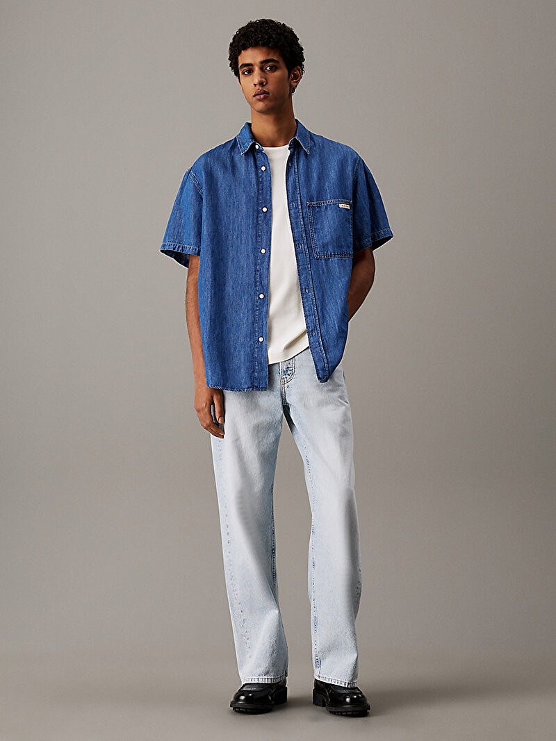 Calvin Klein Mavi Renkli Erkek Regular Denim Gömlek