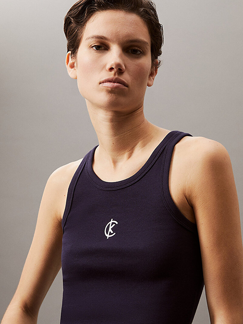 Calvin Klein Mavi Renkli Kadın Cotton Contour Tank Top