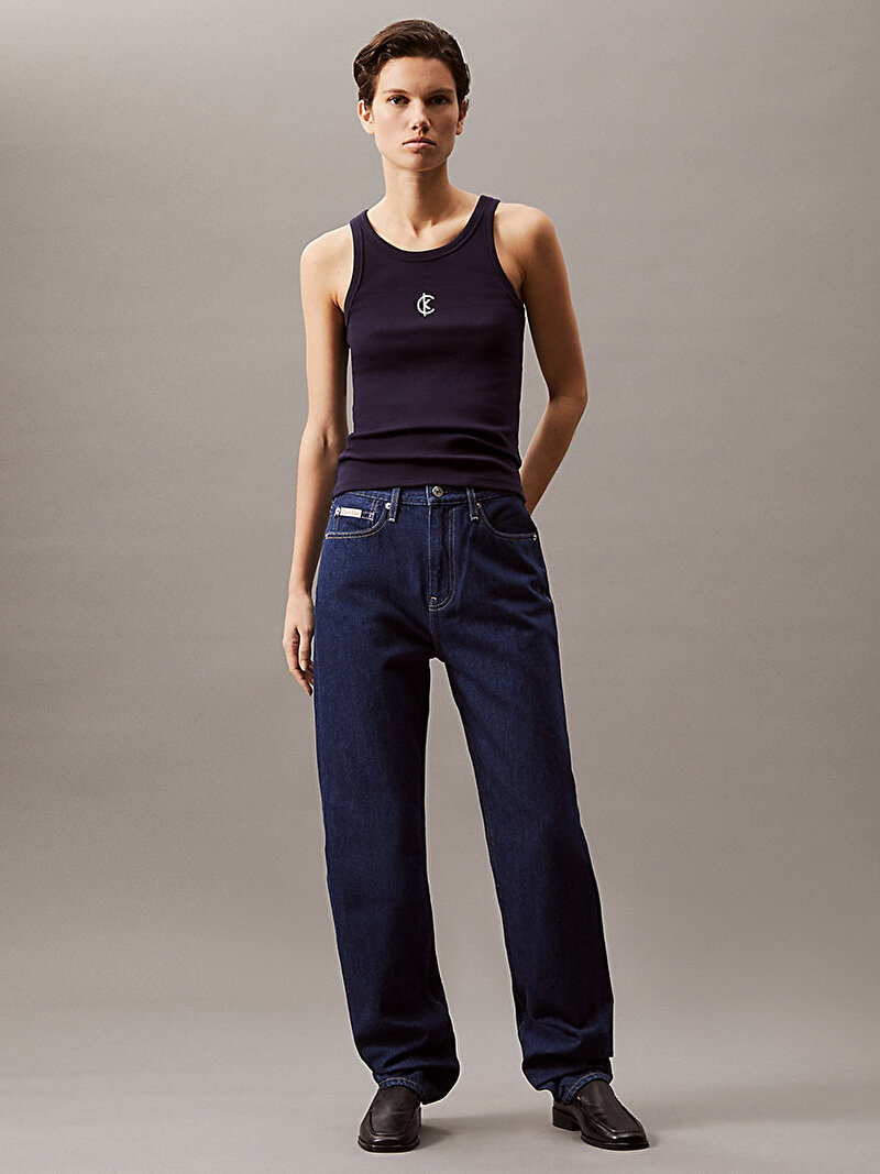 Calvin Klein Mavi Renkli Kadın Cotton Contour Tank Top